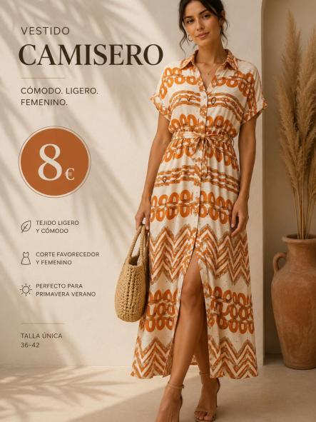 VESTIDO CAMISERO NARANJA