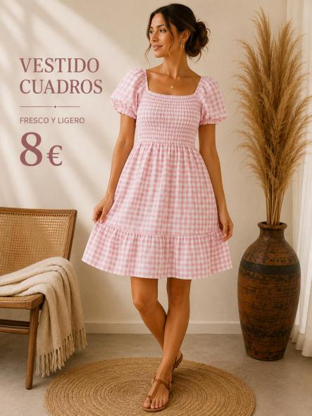 VESTIDO VICHY ROSA [0]