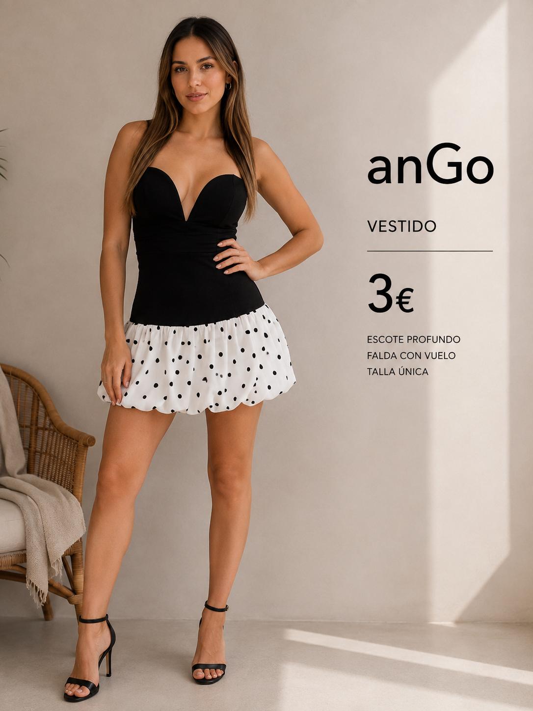 VESTIDO FLOR TOPOS
