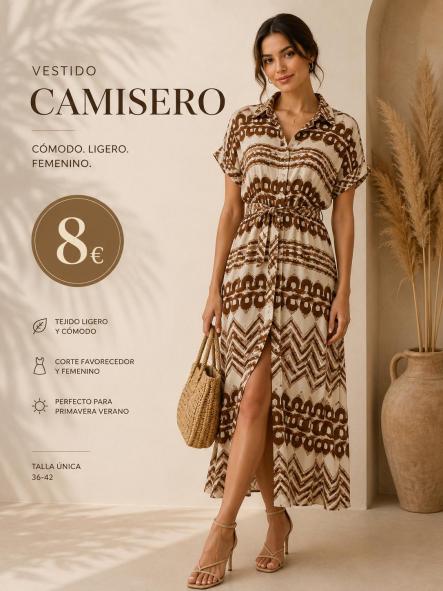 VESTIDO CAMISERO MARRON [0]