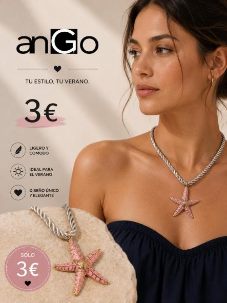 COLLAR cordon estrella rosa