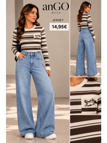 JERSEY GATO COLOR  MARRON