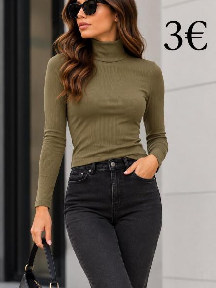 CAMISETA CANALE VERDE DE CUELLO VUELTO