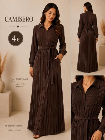 VESTIDO CAMISEEO MARRON [0]