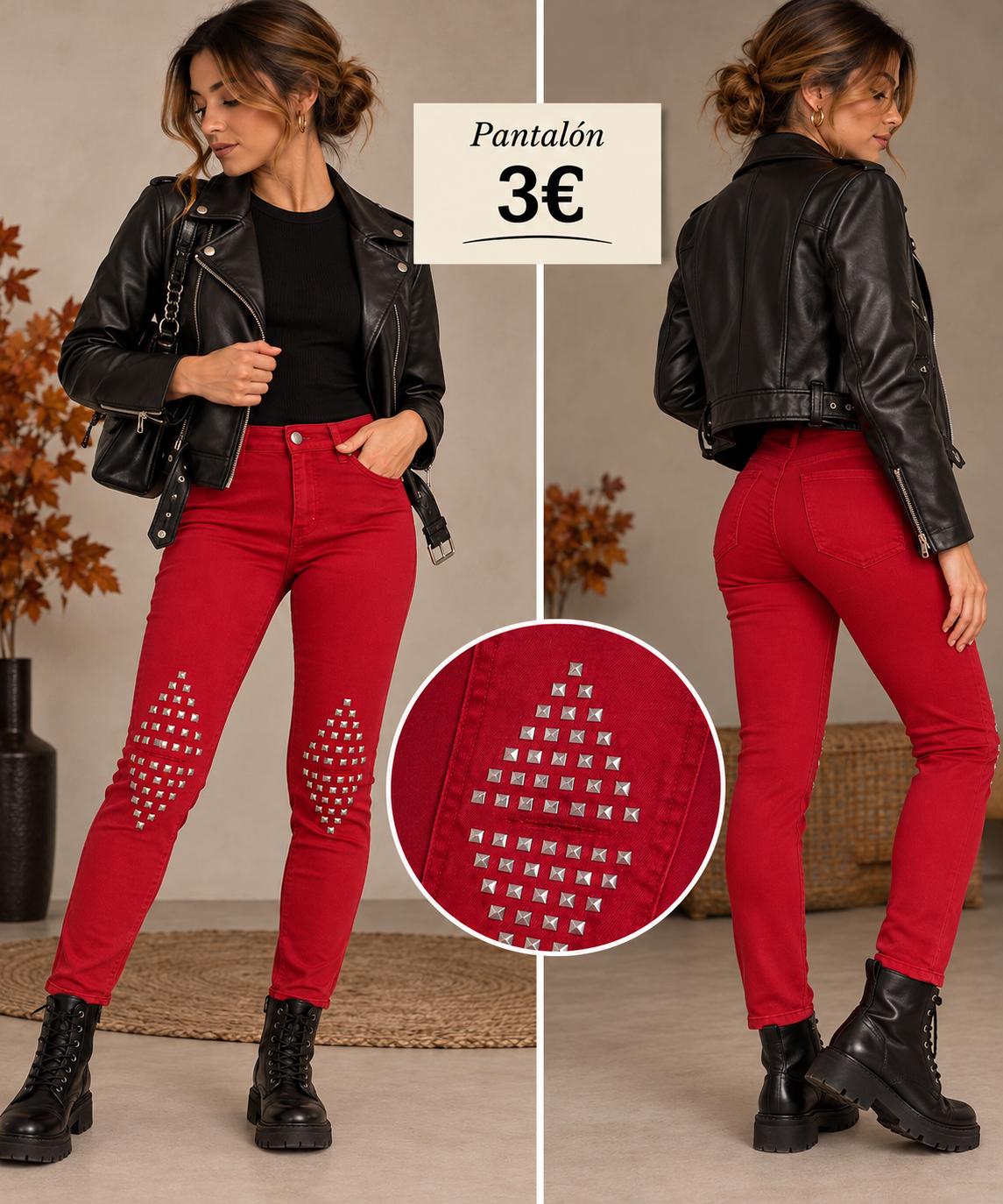 PANTALON PITILLO ROJO