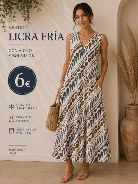 VESTIDO LICGRA FRIA MARRON