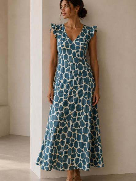VESTIDO   LICRA FRIA ANIMAL PRIN VERDE [0]