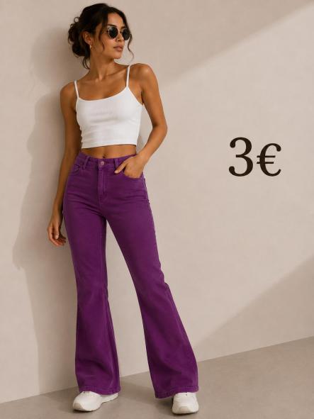 PANTALON PUSH UP FLARED BUGANVILLA