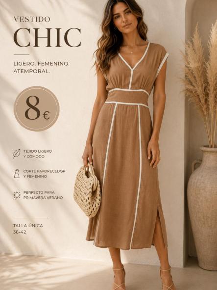 VESTIDO LINO TENDENCIA CAMEL [0]