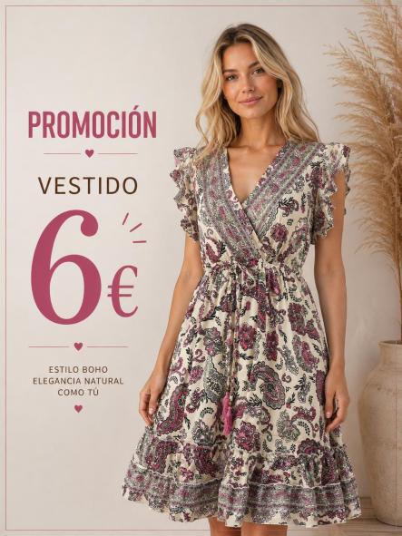 VESTIDO SEDA BOHO MANGAS TONOS  ROSAS [0]