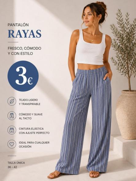 PANTALON   LINO RAYAS AZULES [0]