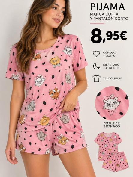 PIJAMA ARISTOGATOS FUCSIA