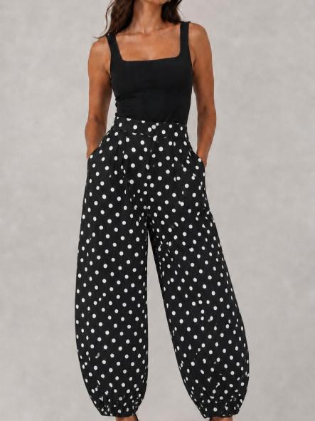 PANTALON BALLOON LUNARES NEGRO