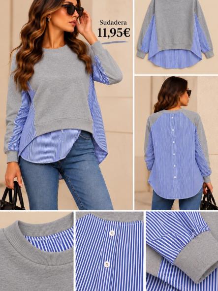 SUDADERA  FORMAL GRIS