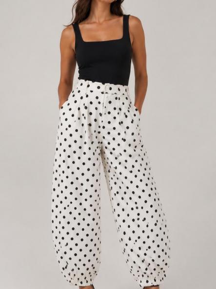 PANTALON BALLOON LUNARES BLANCO [0]