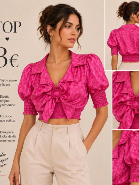 CAMISETA  TOP ROSA