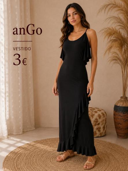 vestido negro VOLANTES [0]