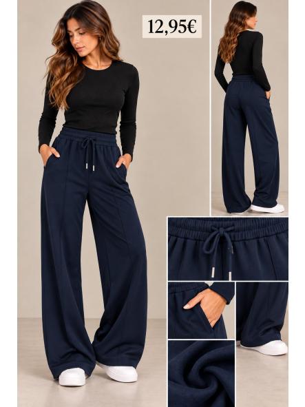 PANTALON TRAJE TELA CHANDAL  AZUL CALENTITO