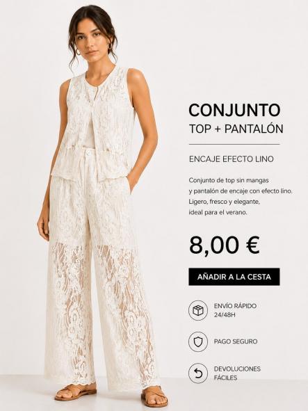 CONJUNTO BLANCO BOHO  ENCAJE [0]