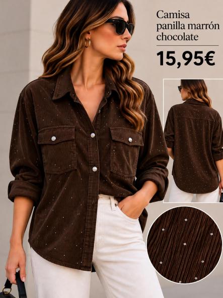 CAMISA CALENTITA PIEDRAS   MARRON