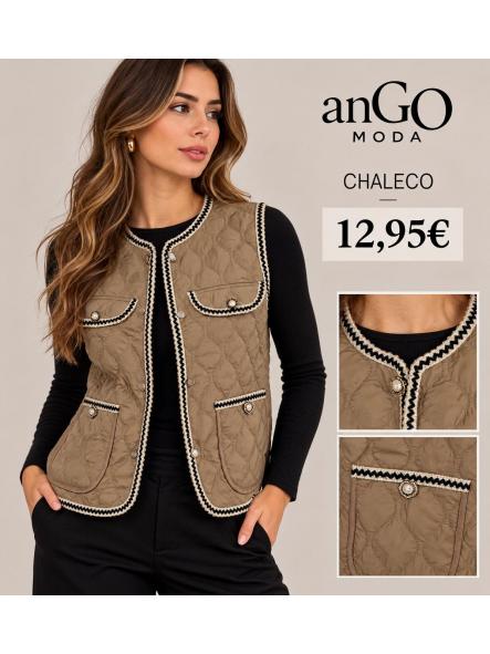 CHALECO BOMBER CORTE CHA BEIG