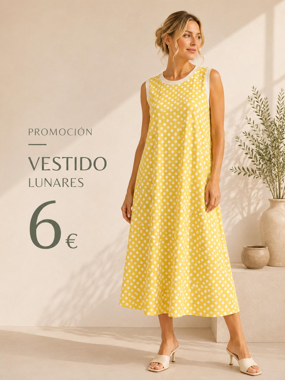 VESTIDO LUNARES AMARILLO