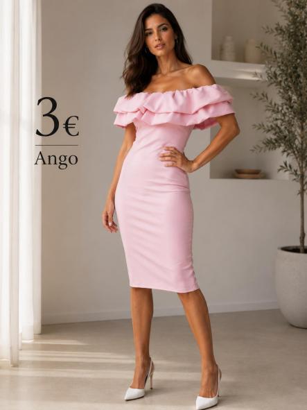 VESTIDO HOMBROS CLAVEL ROSA FIESTA  [0]