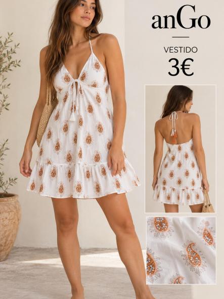 VESTIDO VICHY NARANJA