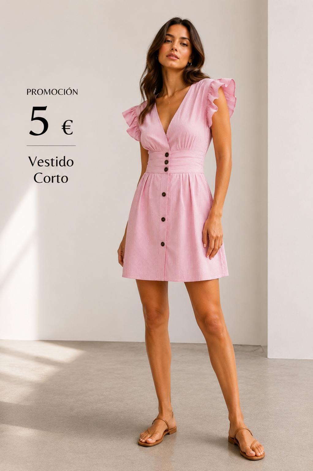 VESTIDO RAYAS NAVY CORTO ROSA