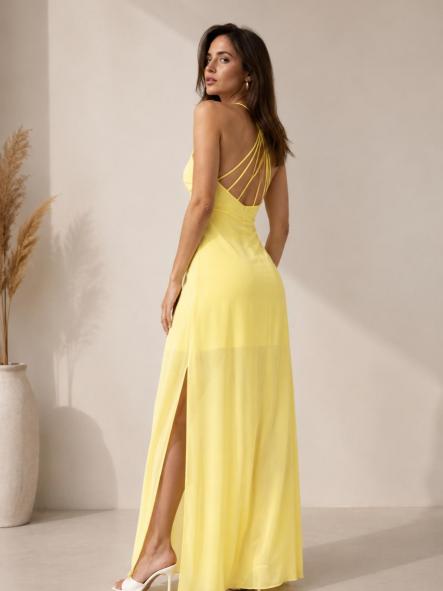 VESTIDO ESPALDA  GOMA AMARILLO [1]