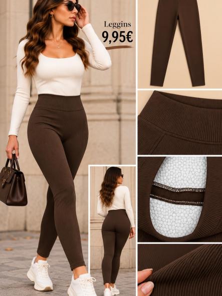 LEGGIN SUPER FAJA MARRON CHOCOLATE