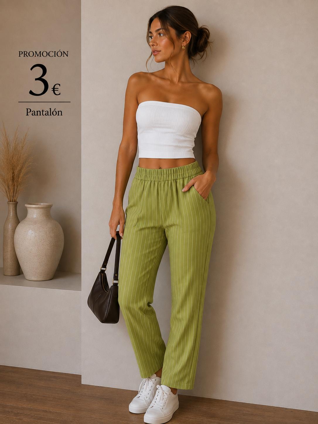PANTALON RAYAS VERDES