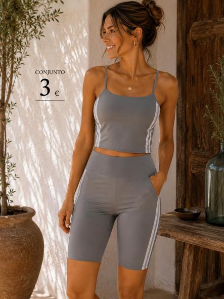CONJUNTO DEPORTIVO GRIS RAYAS BLANCAS PIEL DE TIBURON [0]