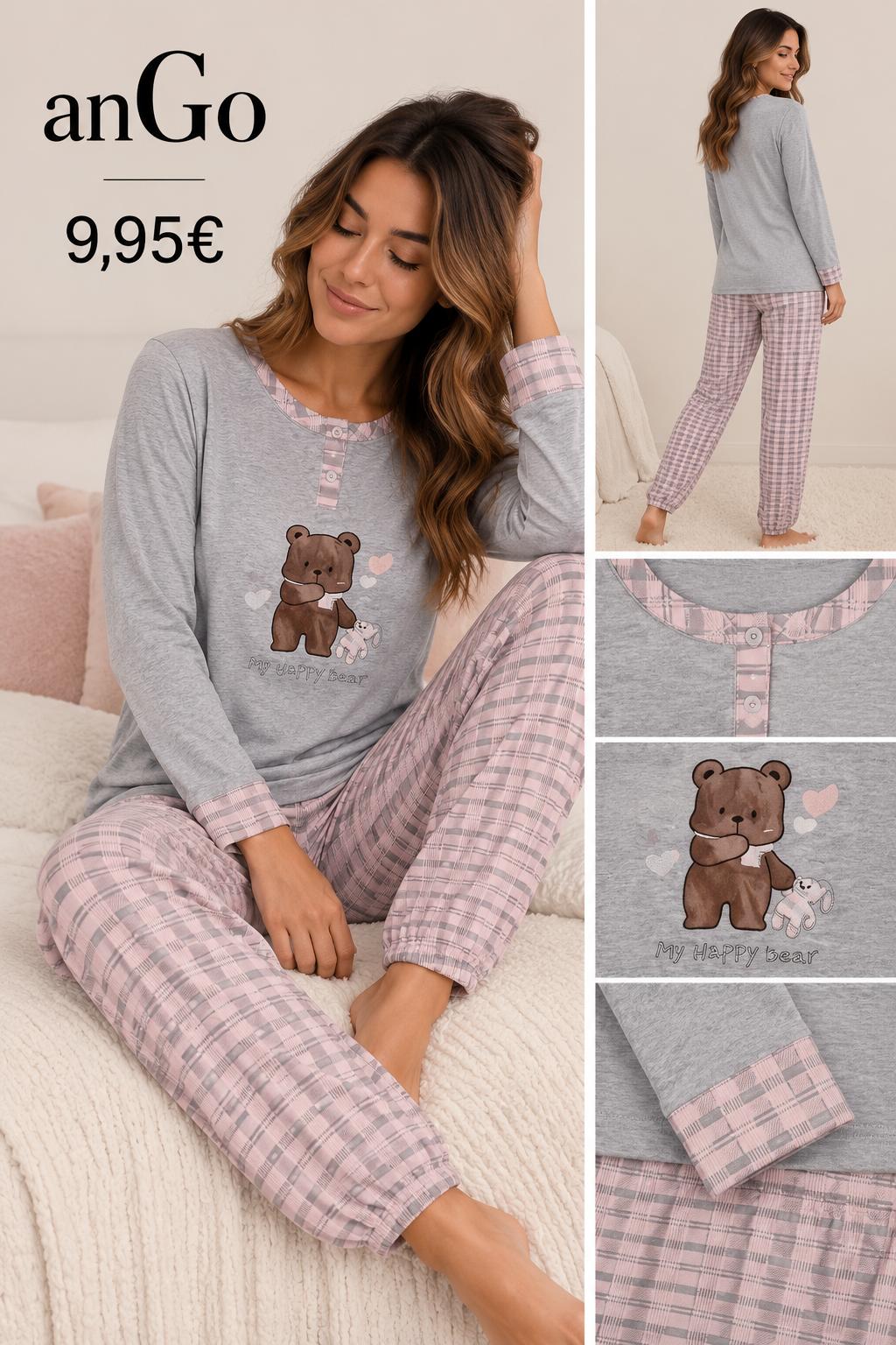 PIJAMA OSO GRIS