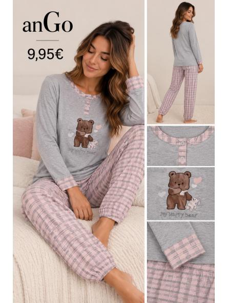 PIJAMA OSO GRIS 