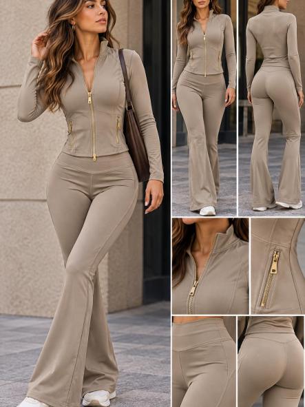 CONJUNTO DEPORTIVO PIEL TIBURON CAFE CON LECHE