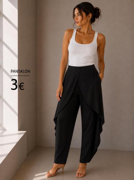 PANTALON NEGRO FALDA TALLA 44 [0]