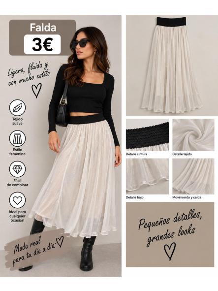 FALDA BLANCA Y DORADA 