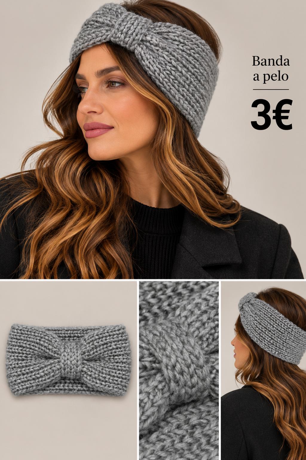 BANDANA LAZO GRIS TRENZA