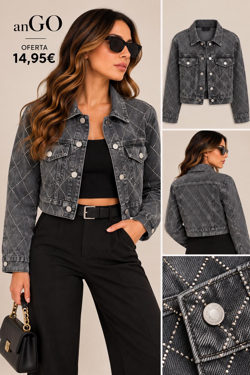 CHAQUETA VAQUERA GRIS PIEDRAS