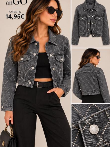 CHAQUETA VAQUERA GRIS PIEDRAS