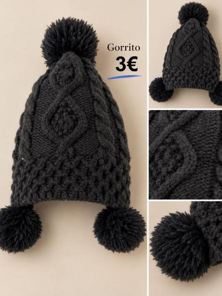 Gorrito pompones gris [0]