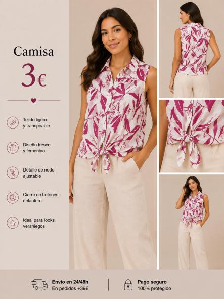 CAMISA PALMS ROSA [0]