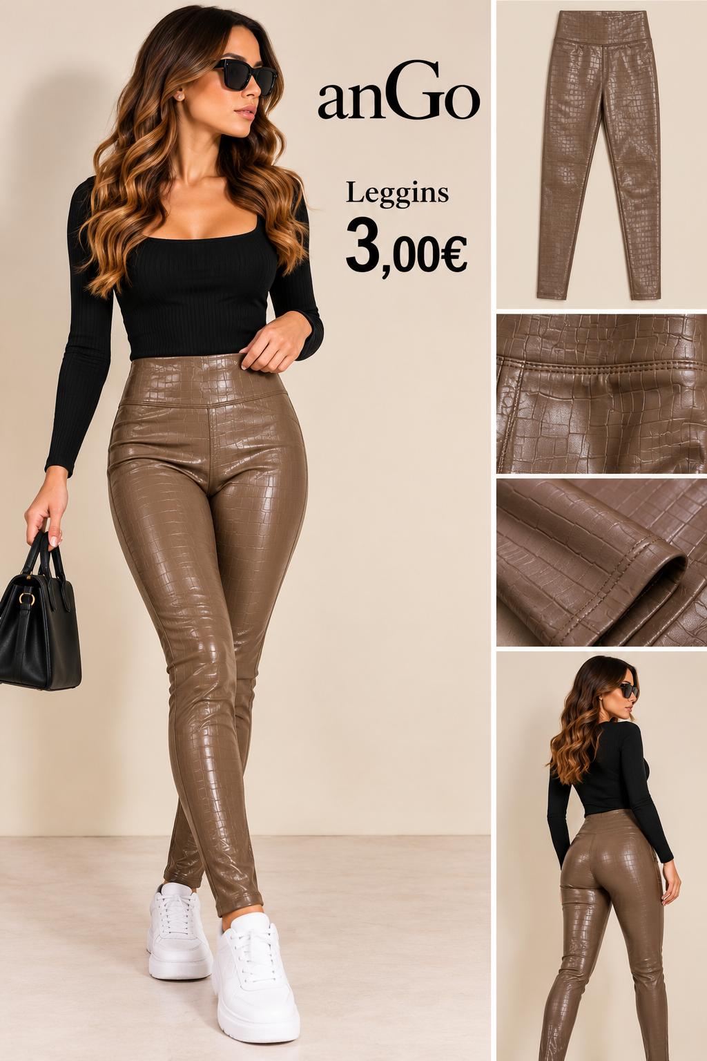 LEGGIN DE POLIPIEL MARRON TALLA SM