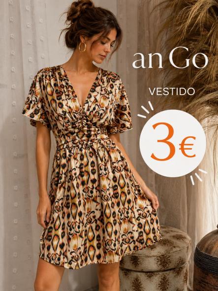 VESTIDO  SEDA ANIMAL NARANJOSO Y MARRON [0]