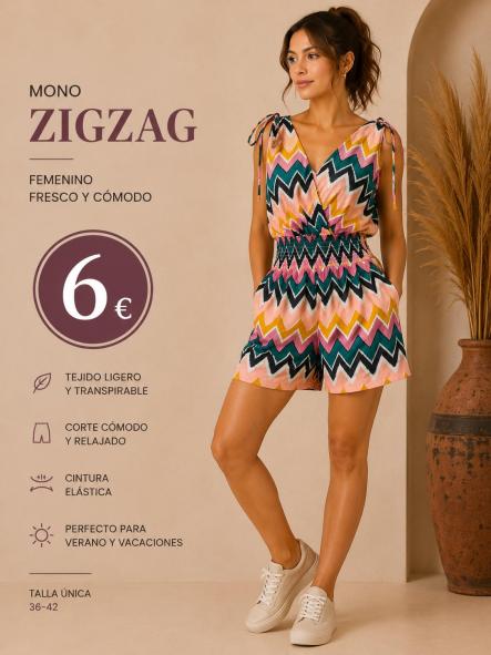 MONO LICRA FRIA ZIG ZAG  TONOS VERDES [0]