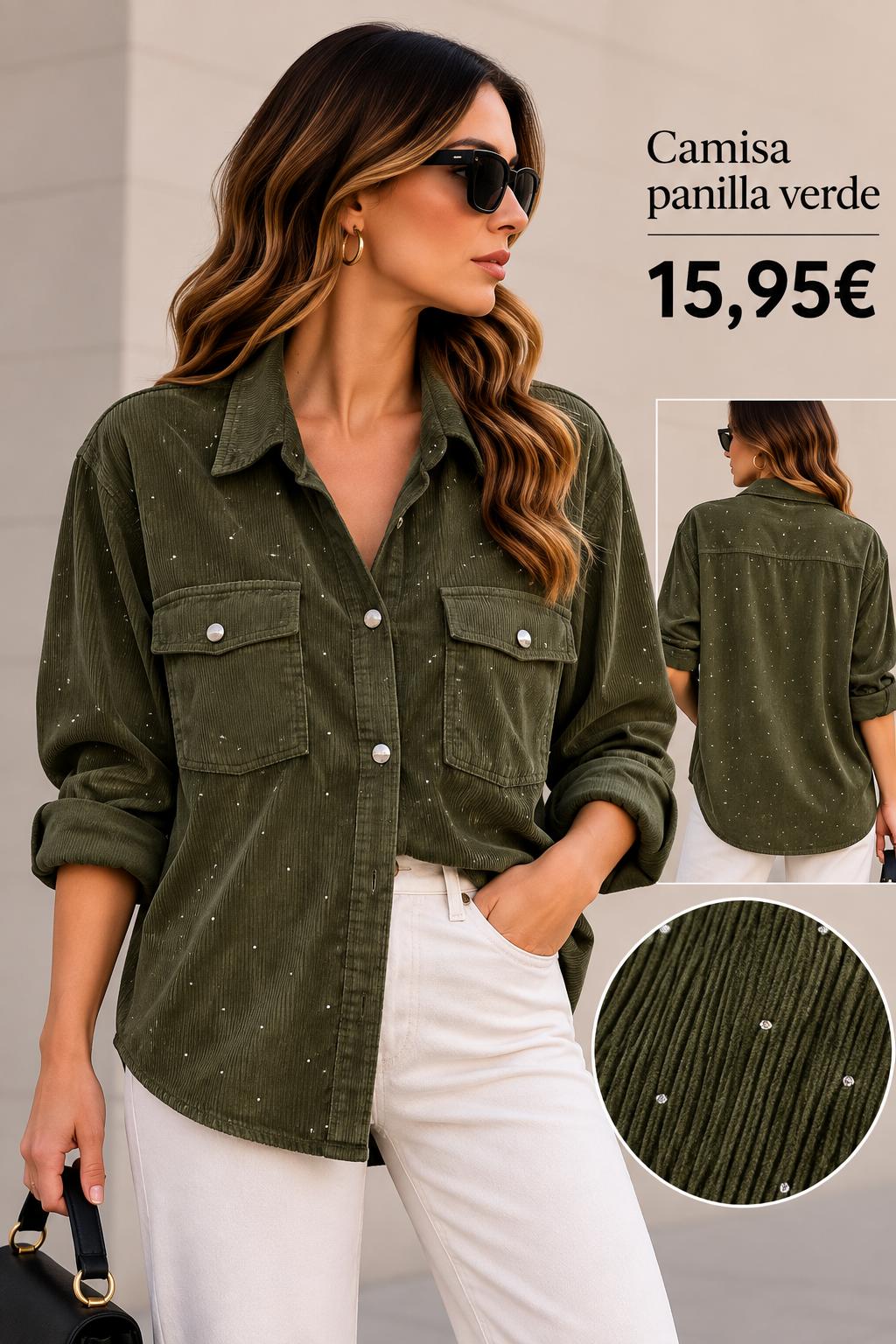 CAMISA CALENTITA PIEDRAS VERDE