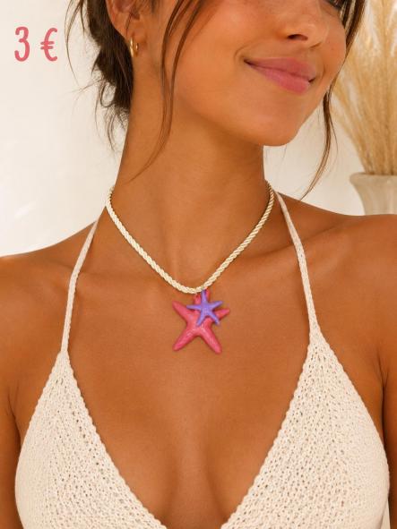 COLLAR ESTRELLA NACAR ROSA