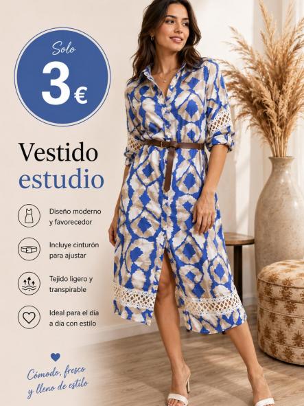 VESTIDO CAMISERO ELEGANTE 