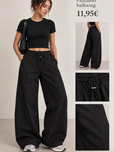 PANTALON BALLOONG NEGRO